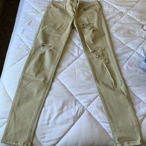 Khaki ripped pants